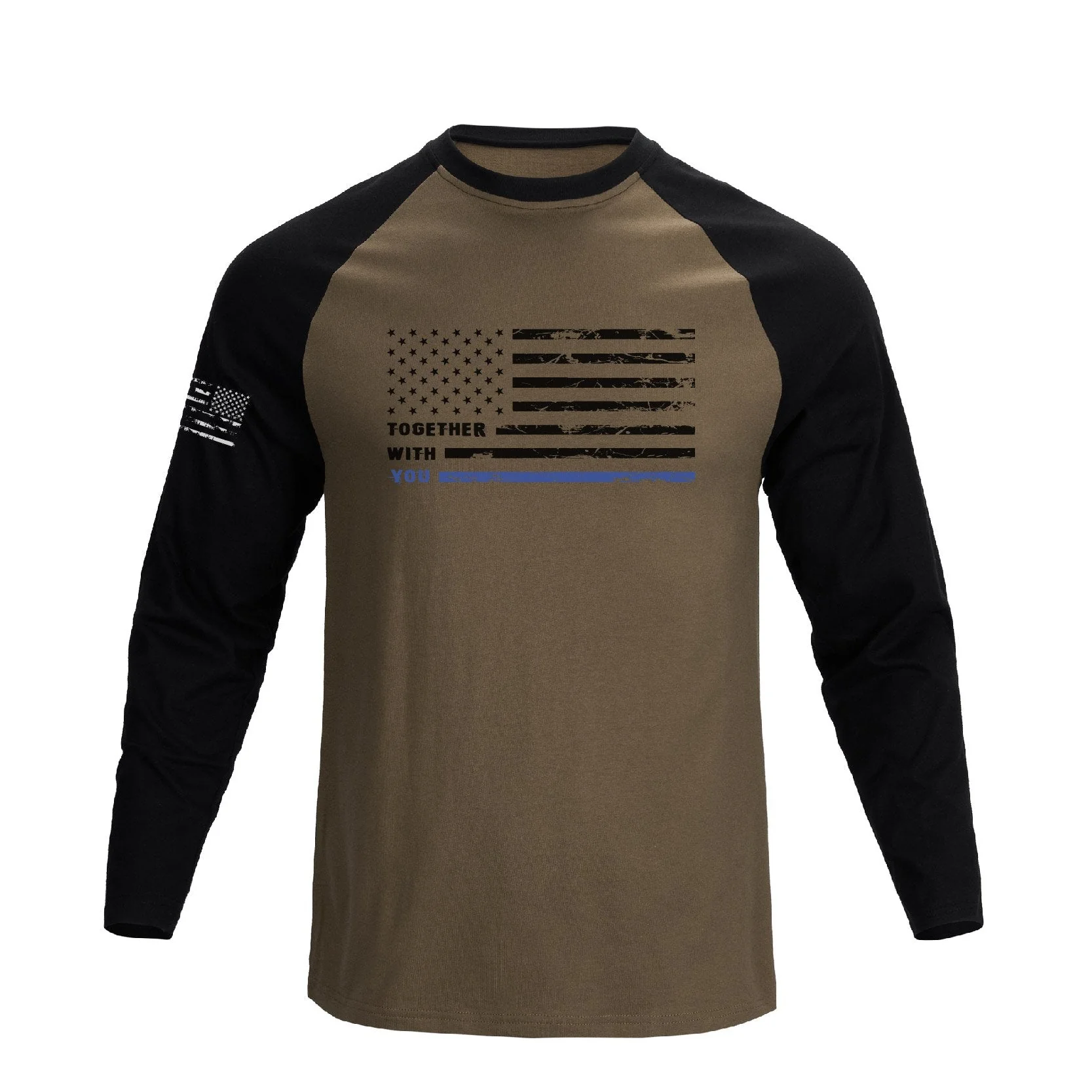 Men's 100% Cotton Patriotic American Flag Raglan Sleeve Long Sleeve Graphic T-shirts - Image 9