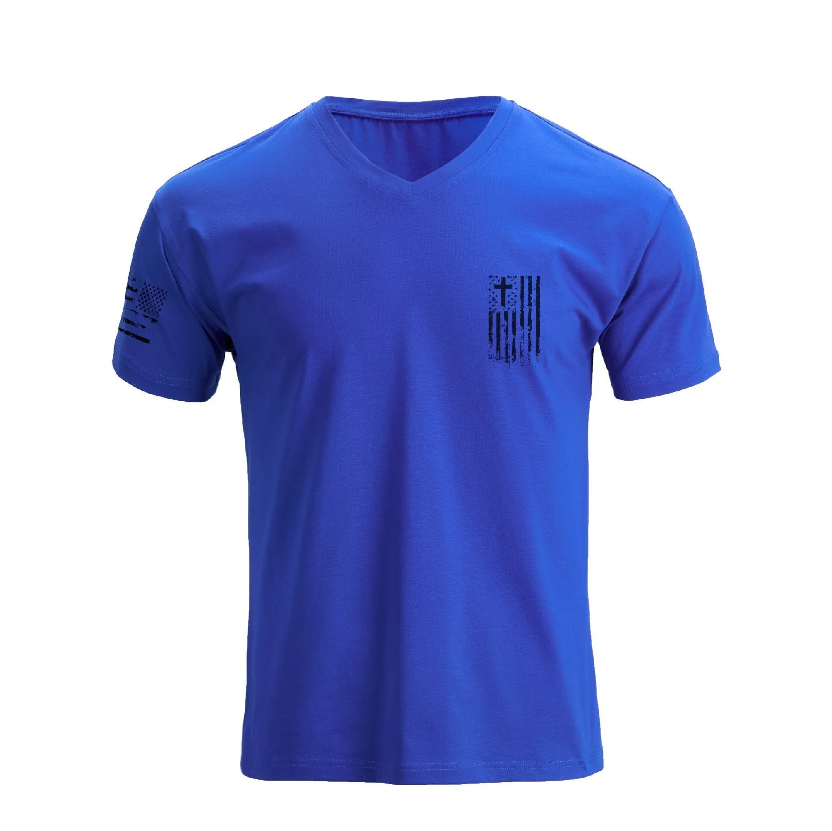 Men's Faith American Flag Graphic Waterproof V-neck Short-sleeve T-shirts Quick-dry Breathable - Image 3