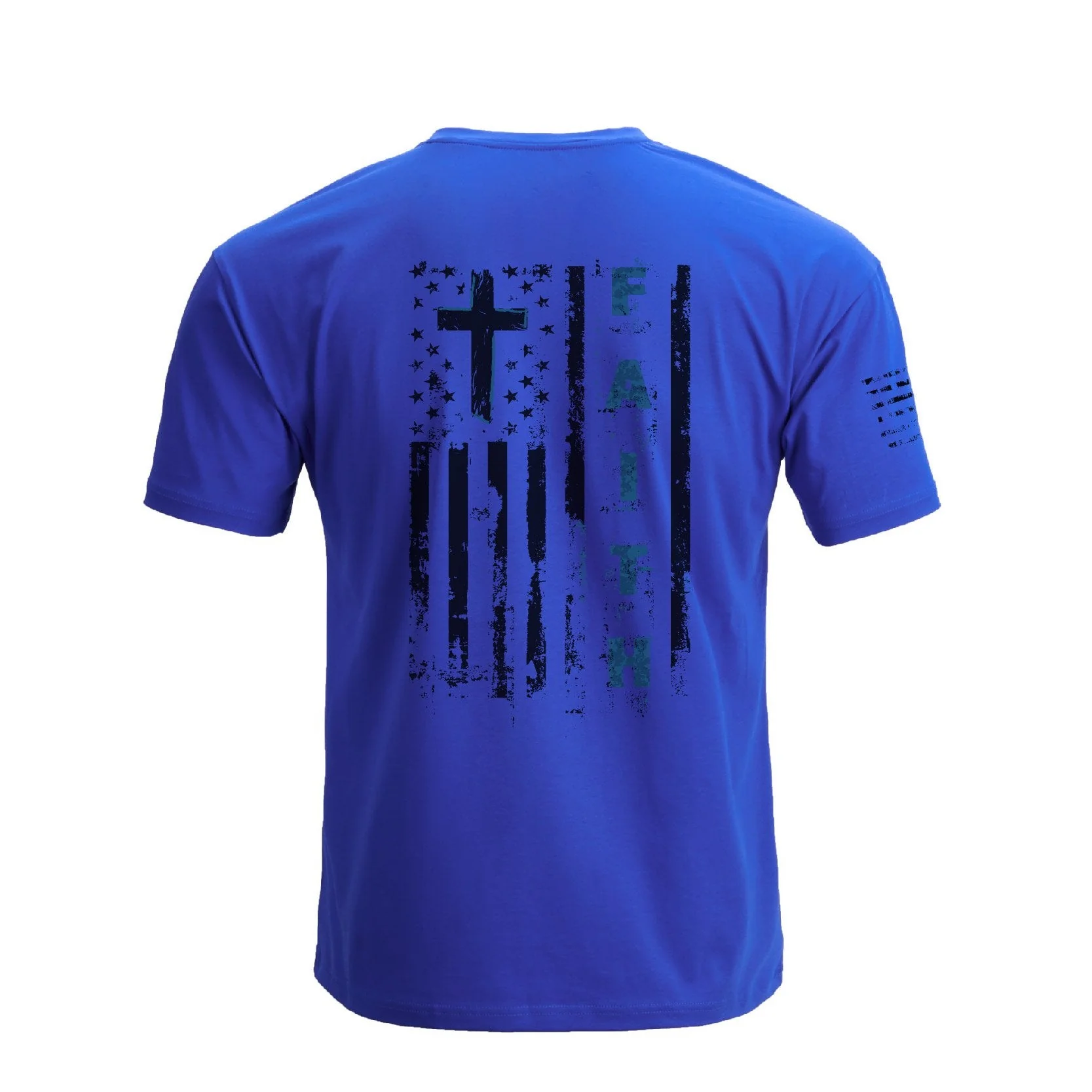 Men's Faith American Flag Graphic Waterproof V-neck Short-sleeve T-shirts Quick-dry Breathable - Image 4