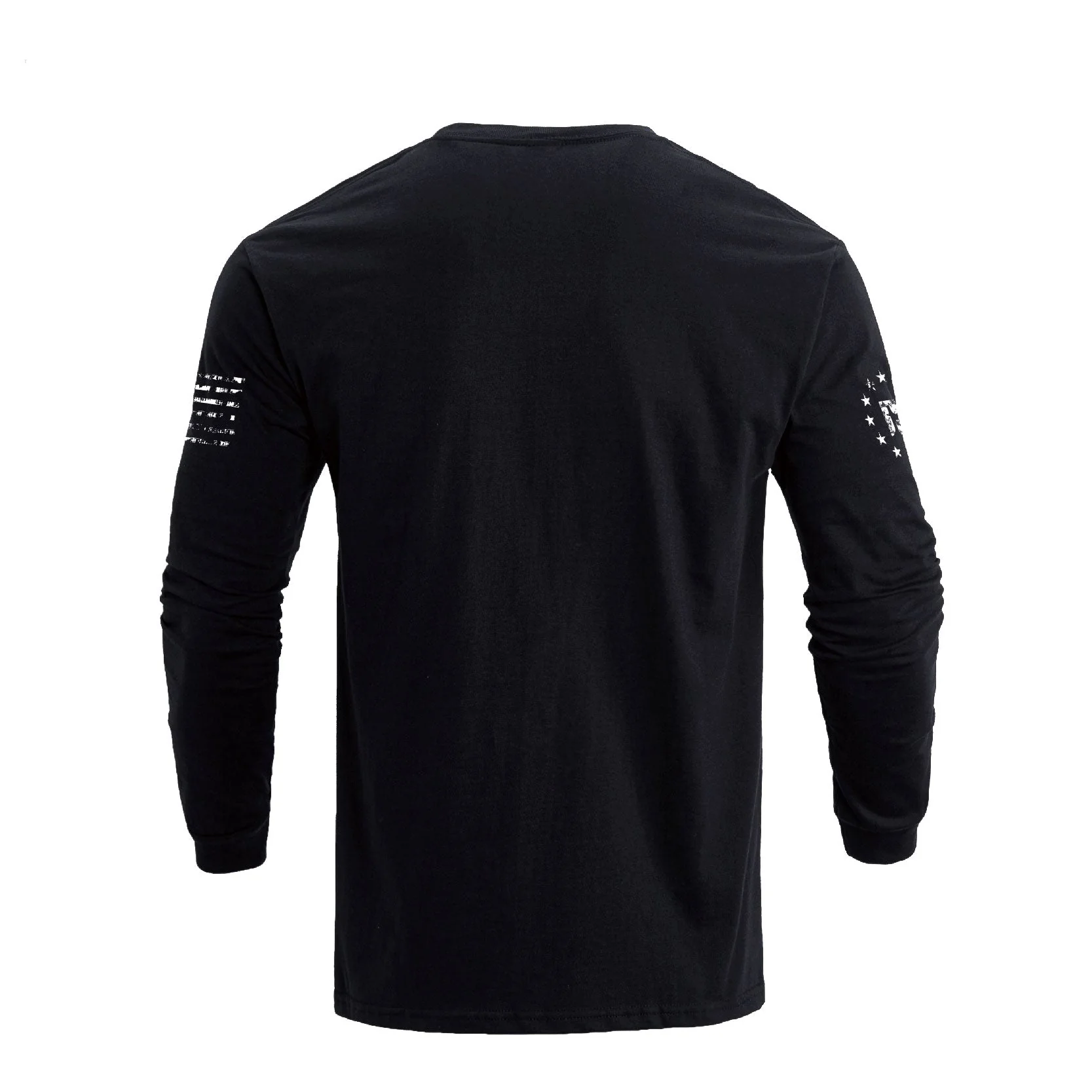 Men's 100% Cotton American Flag with Cross Graphic Round Neck Long Sleeve T-Shirts - Image 4