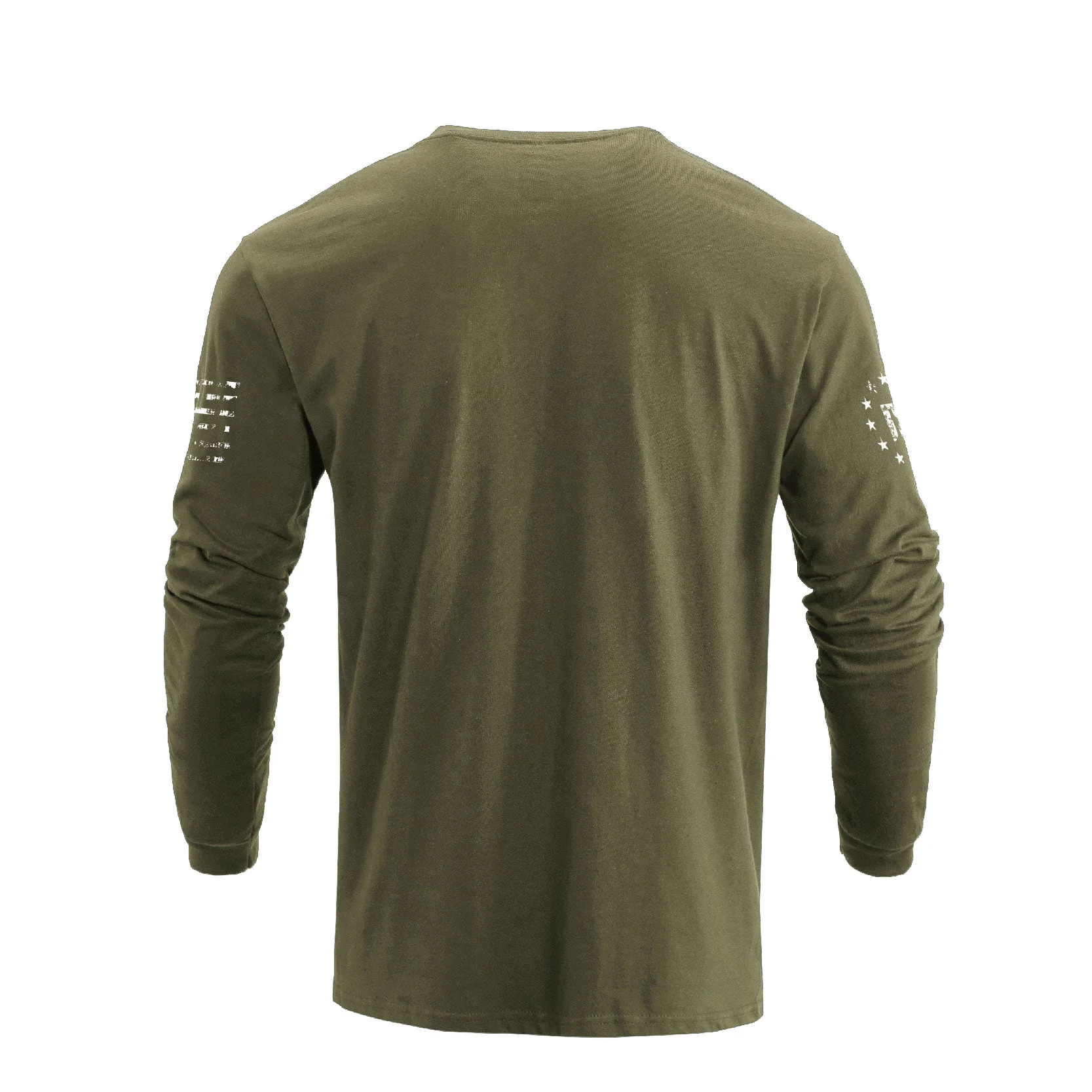 Men's 100% Cotton American Flag with Cross Graphic Round Neck Long Sleeve T-Shirts - Image 6