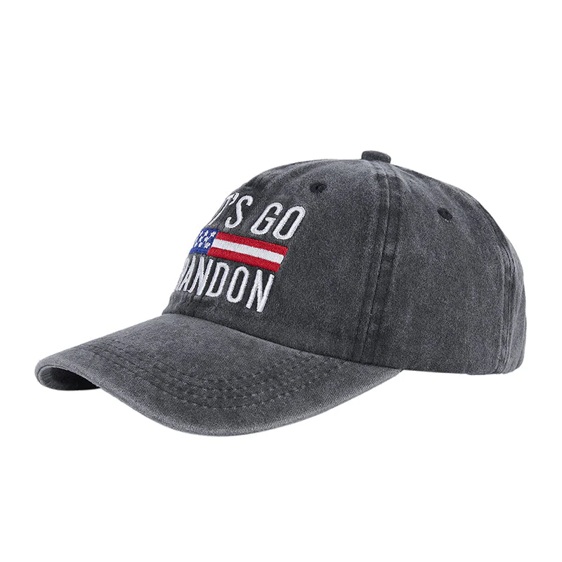 Men's LET'S GO BRANDON American Flag Embroidery Caps - Image 2