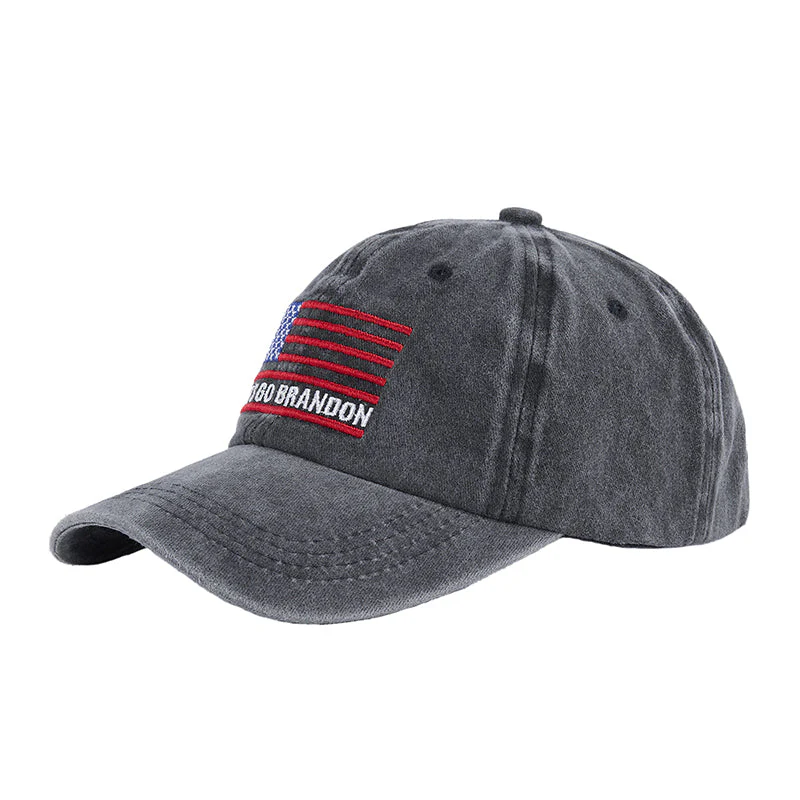 Men's LET'S GO BRANDON American Flag Embroidery Caps - Image 4
