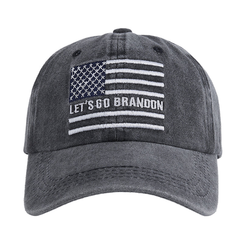 Men's LET'S GO BRANDON American Flag Embroidery Caps - Image 7