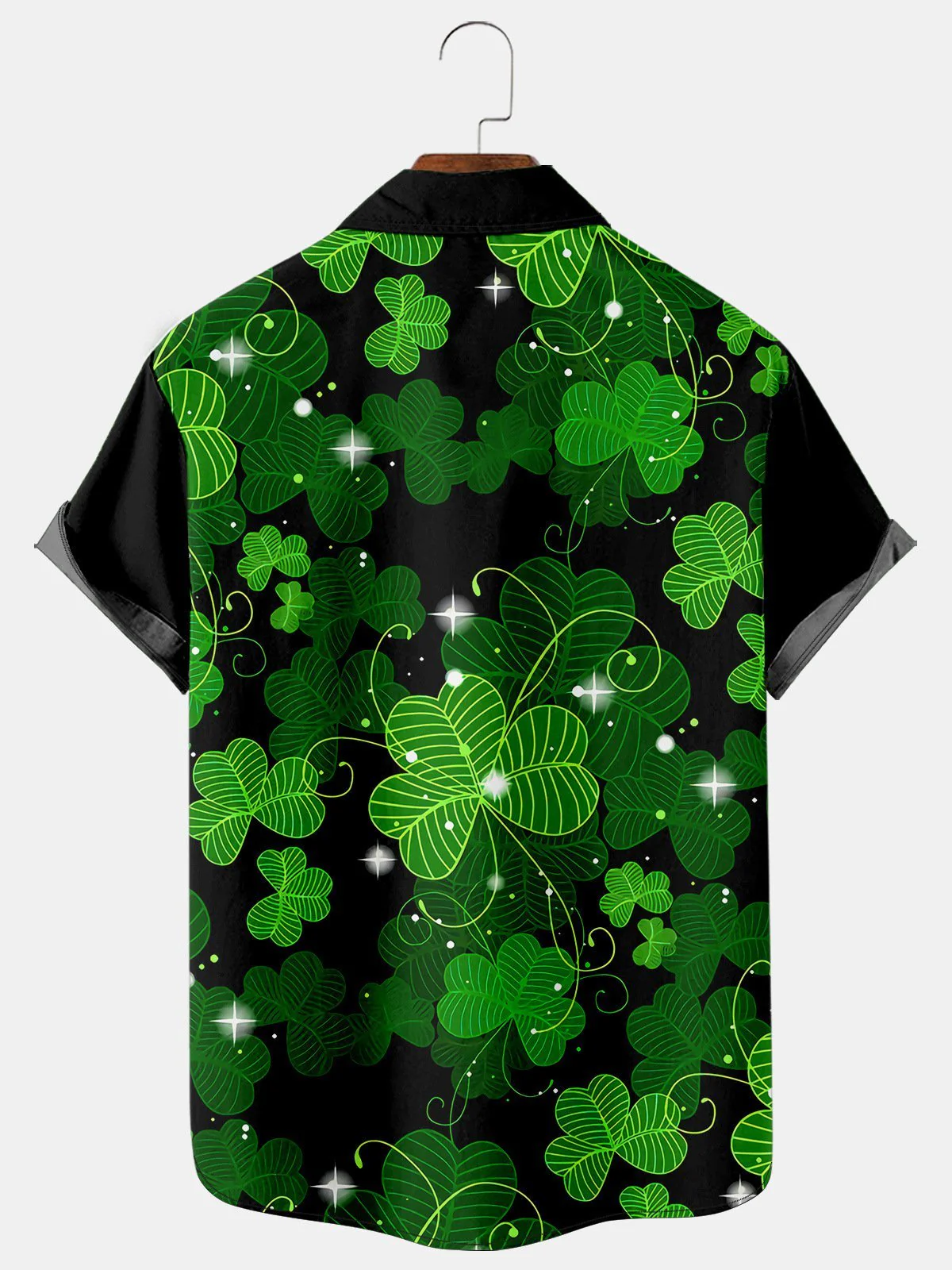 St Patrick's Clover Print Men's Large Shirt - Image 2
