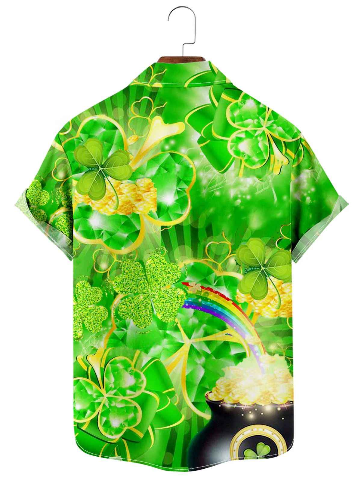 St. Patrick's Day Clover Hat Men's Large Shirt - Image 2