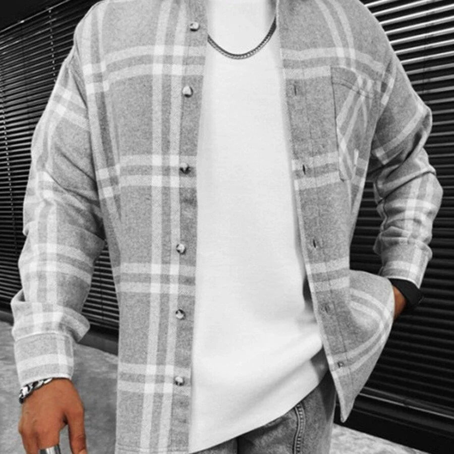 Steady Fresh Gray Casual Cardigan Jacket - Image 2