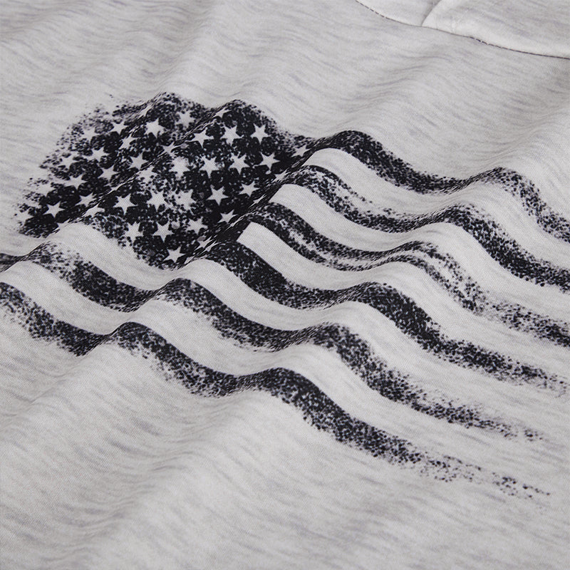 Men's American Flag Print Patriotic GraphicDistressed Hoodie - Image 5