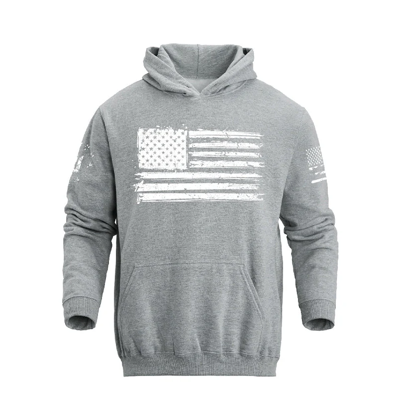 Men's 100% Cotton Regular Fit Retro American Flag Graphic Hoodie - Image 7