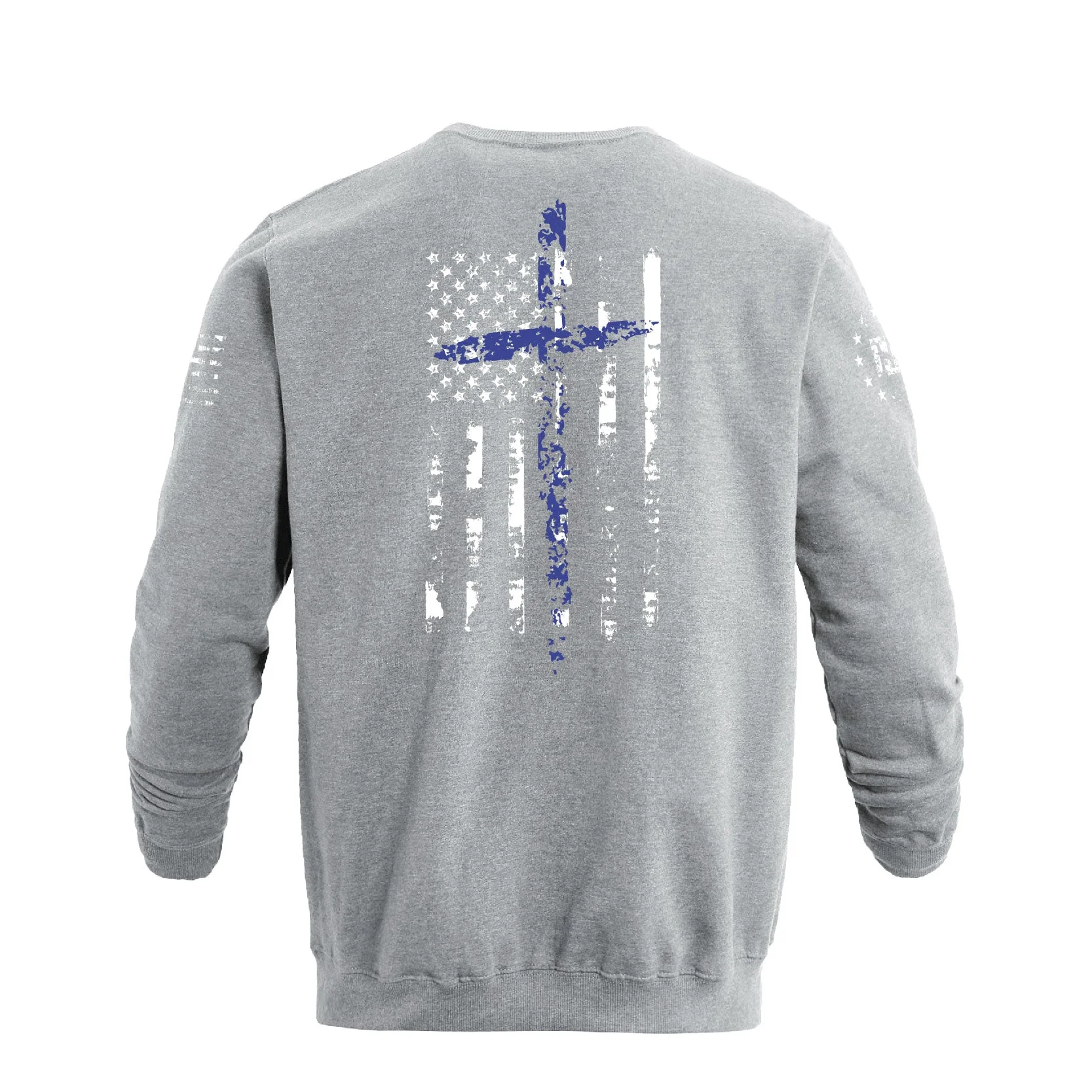 Men's 100% Cotton Patriotic American Flag with Cross  Graphic Sweatshirts - Image 11