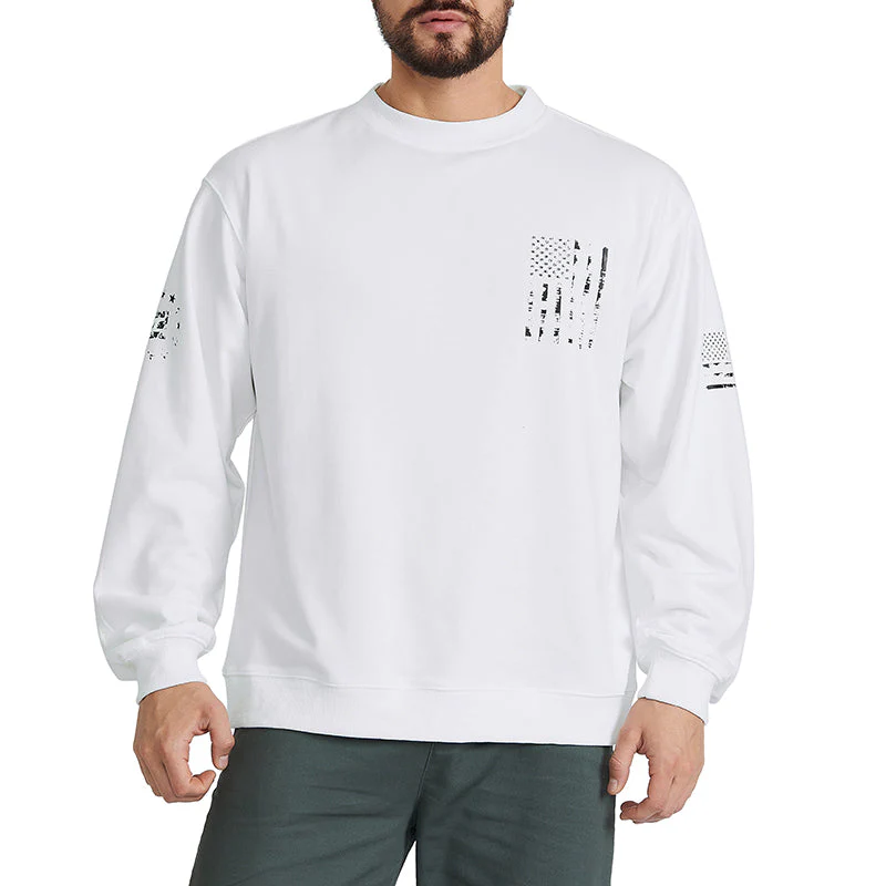 Men's 100% Cotton Patriotic American Flag with Cross  Graphic Sweatshirts - Image 20