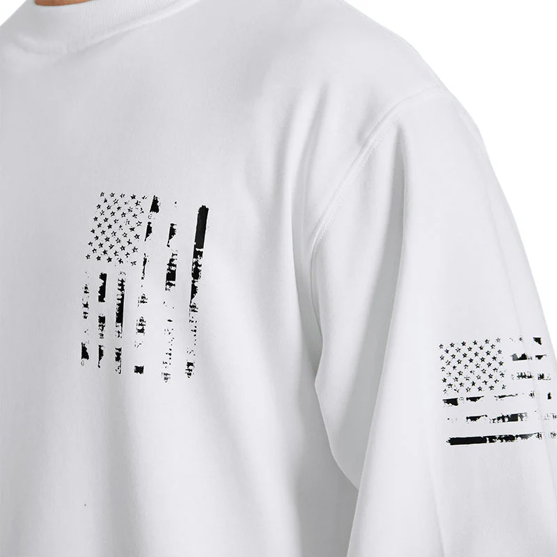 Men's 100% Cotton Patriotic American Flag with Cross  Graphic Sweatshirts - Image 25