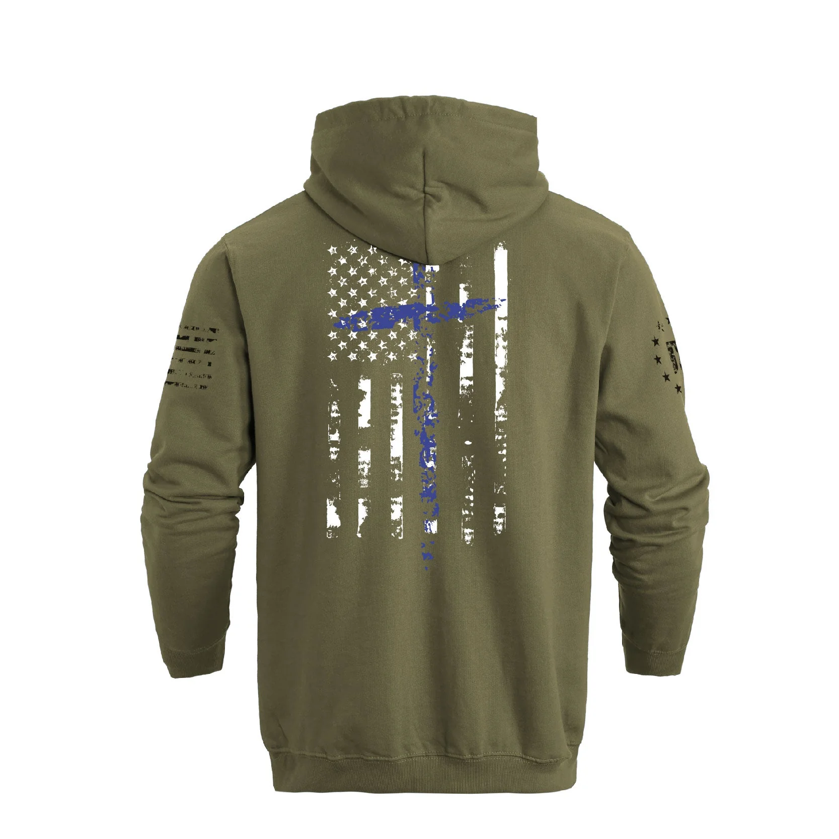 Men's 100% Cotton Patriotic American Flag with Cross  Graphic Hoodies - Image 4