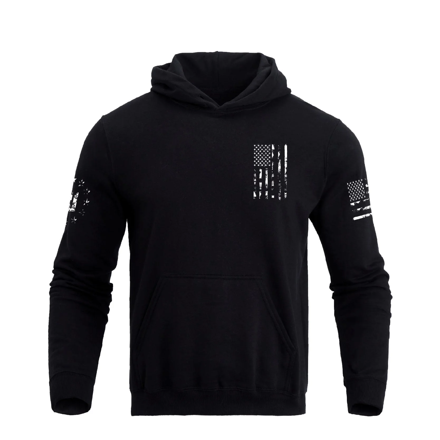 Men's 100% Cotton Patriotic American Flag with Cross  Graphic Hoodies - Image 5