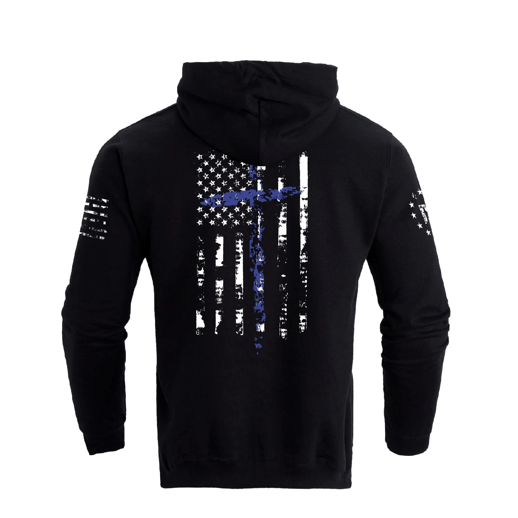 Men's 100% Cotton Patriotic American Flag with Cross  Graphic Hoodies - Image 6