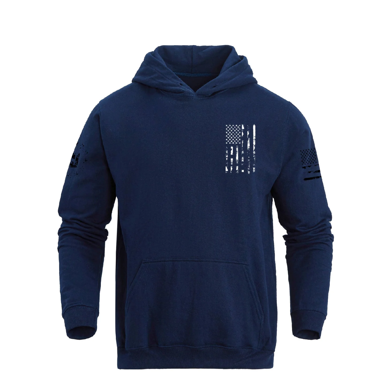 Men's 100% Cotton Patriotic American Flag with Cross  Graphic Hoodies - Image 7