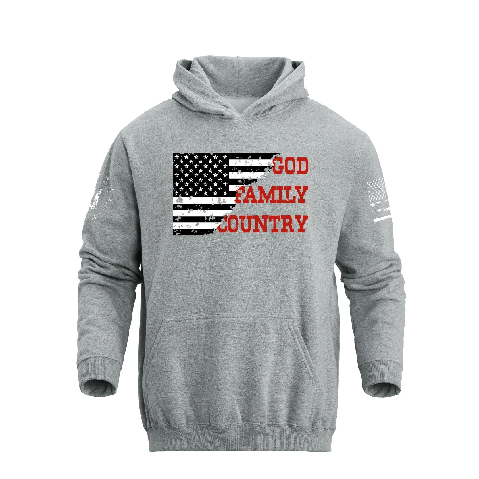 Men's 100% Cotton Patriotic American Flag GFC Midweight Hoodies - Image 5