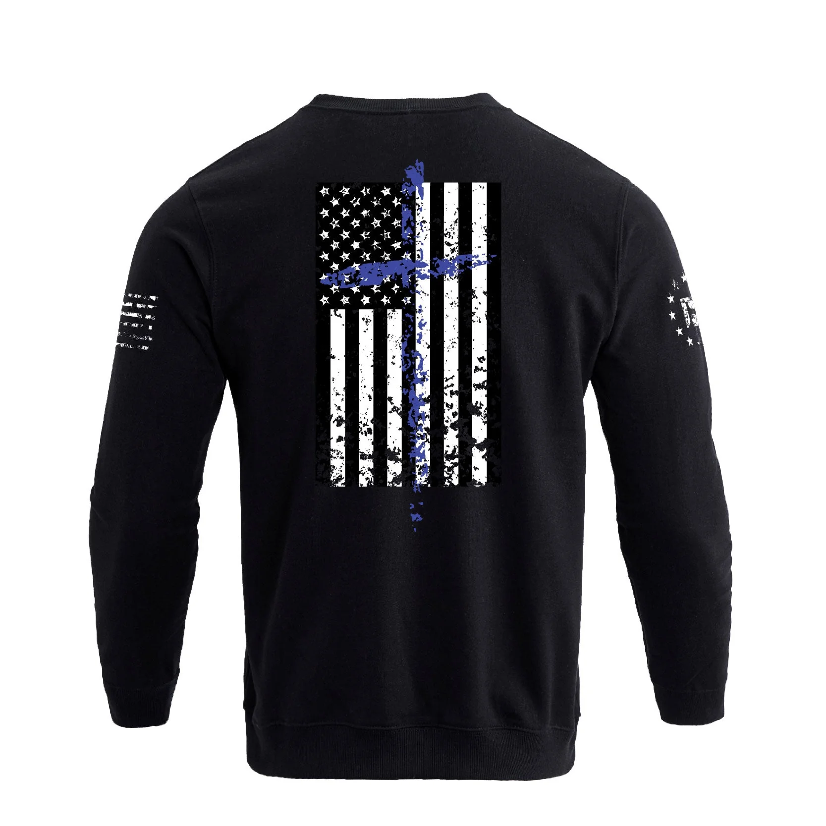 Men's 100% Cotton Patriotic American Flag  Cross Graphic Midweight Sweatshirts - Image 3