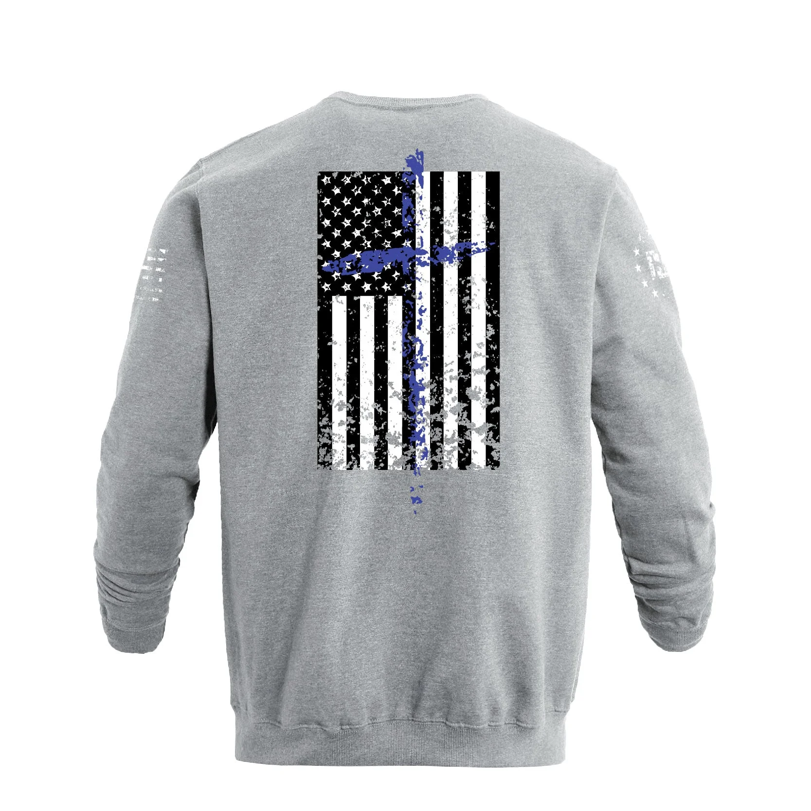 Men's 100% Cotton Patriotic American Flag  Cross Graphic Midweight Sweatshirts - Image 4