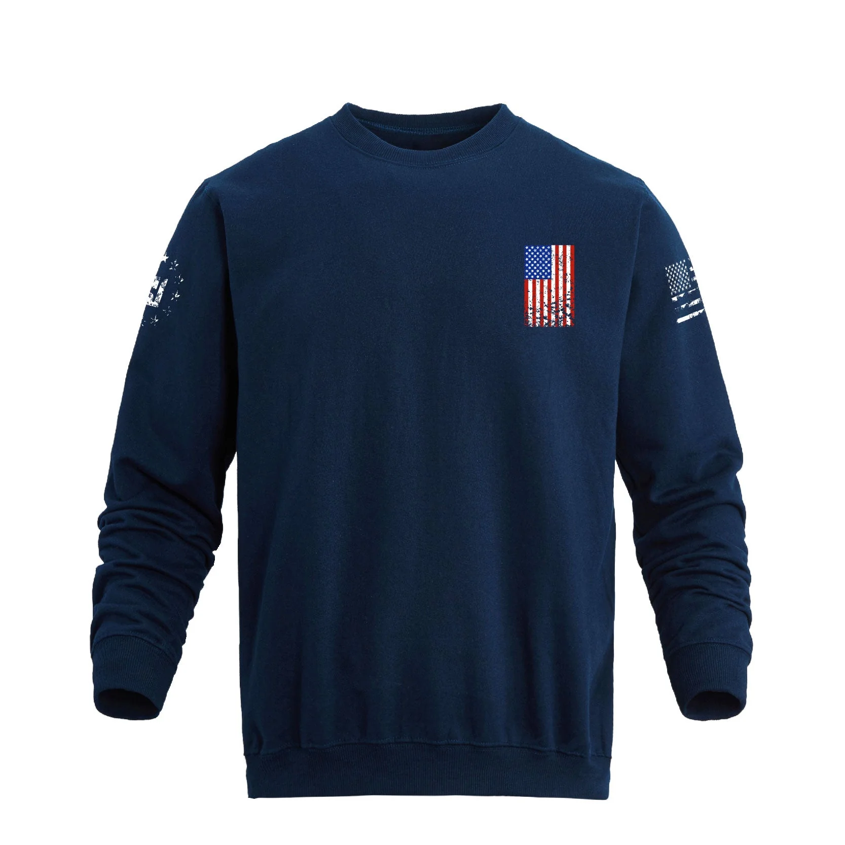 Men's 100% Cotton Patriotic American Flag  Cross Graphic Midweight Sweatshirts - Image 6