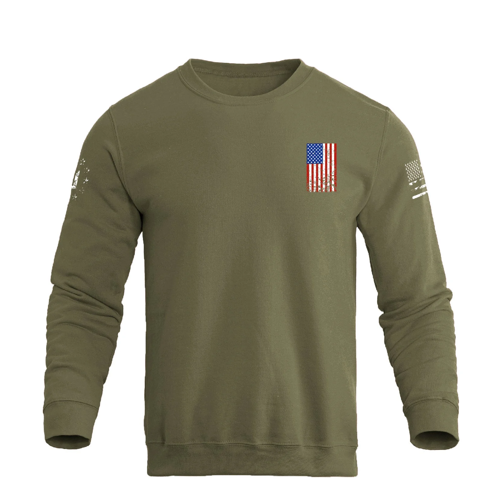 Men's 100% Cotton Patriotic American Flag  Cross Graphic Midweight Sweatshirts - Image 8