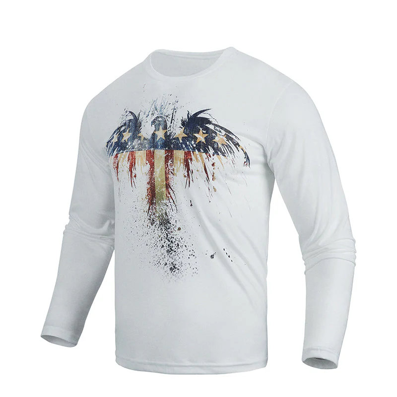 Men's Patriotic American Flag Graphic Long Sleeve T-shirts - Image 33