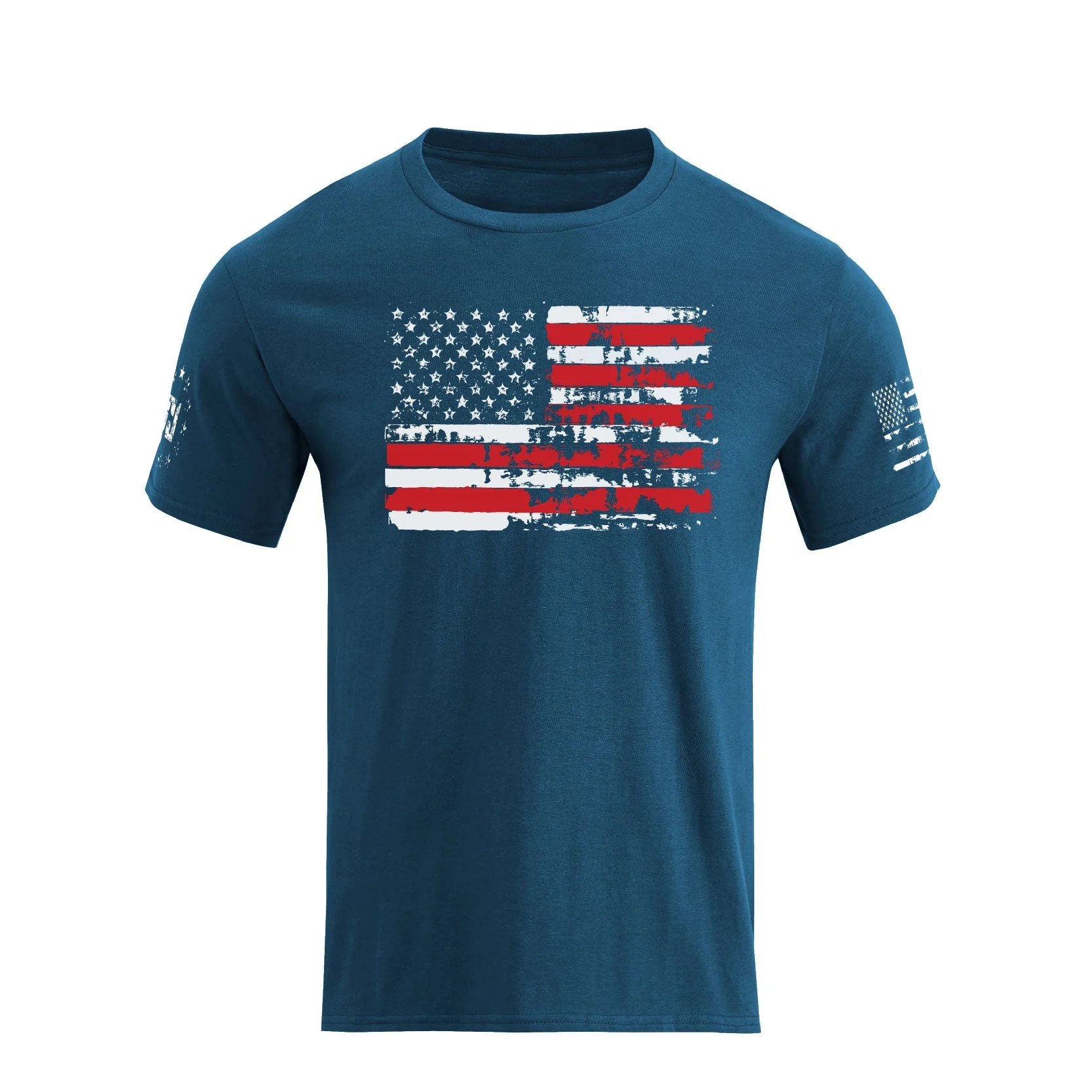 Men's 100% Cotton Patriotic American Flag Graphic Short-sleeve T-shirt - Image 13