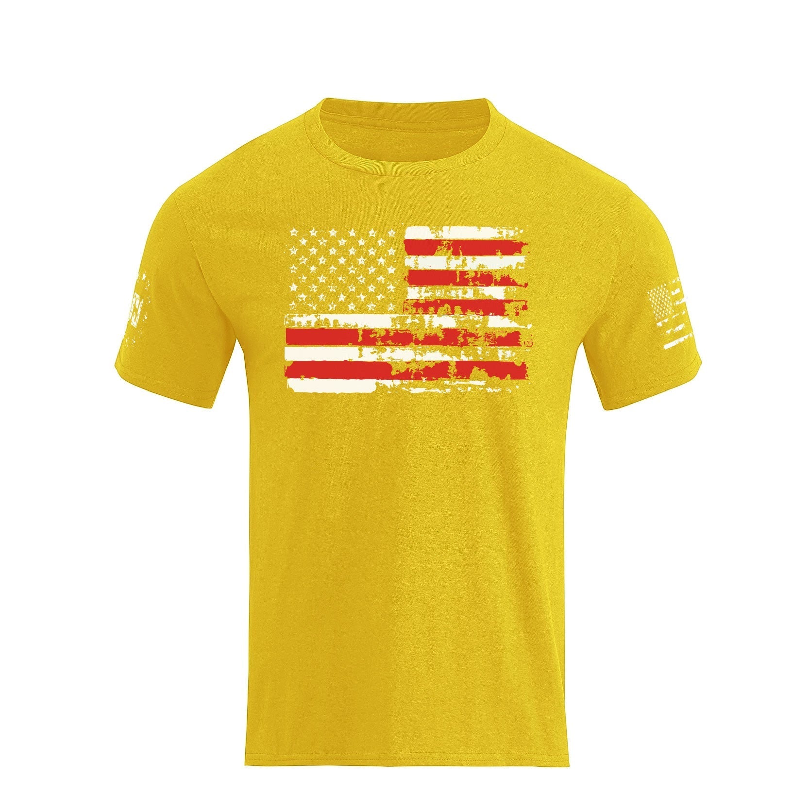 Men's 100% Cotton Patriotic American Flag Graphic Short-sleeve T-shirt - Image 25