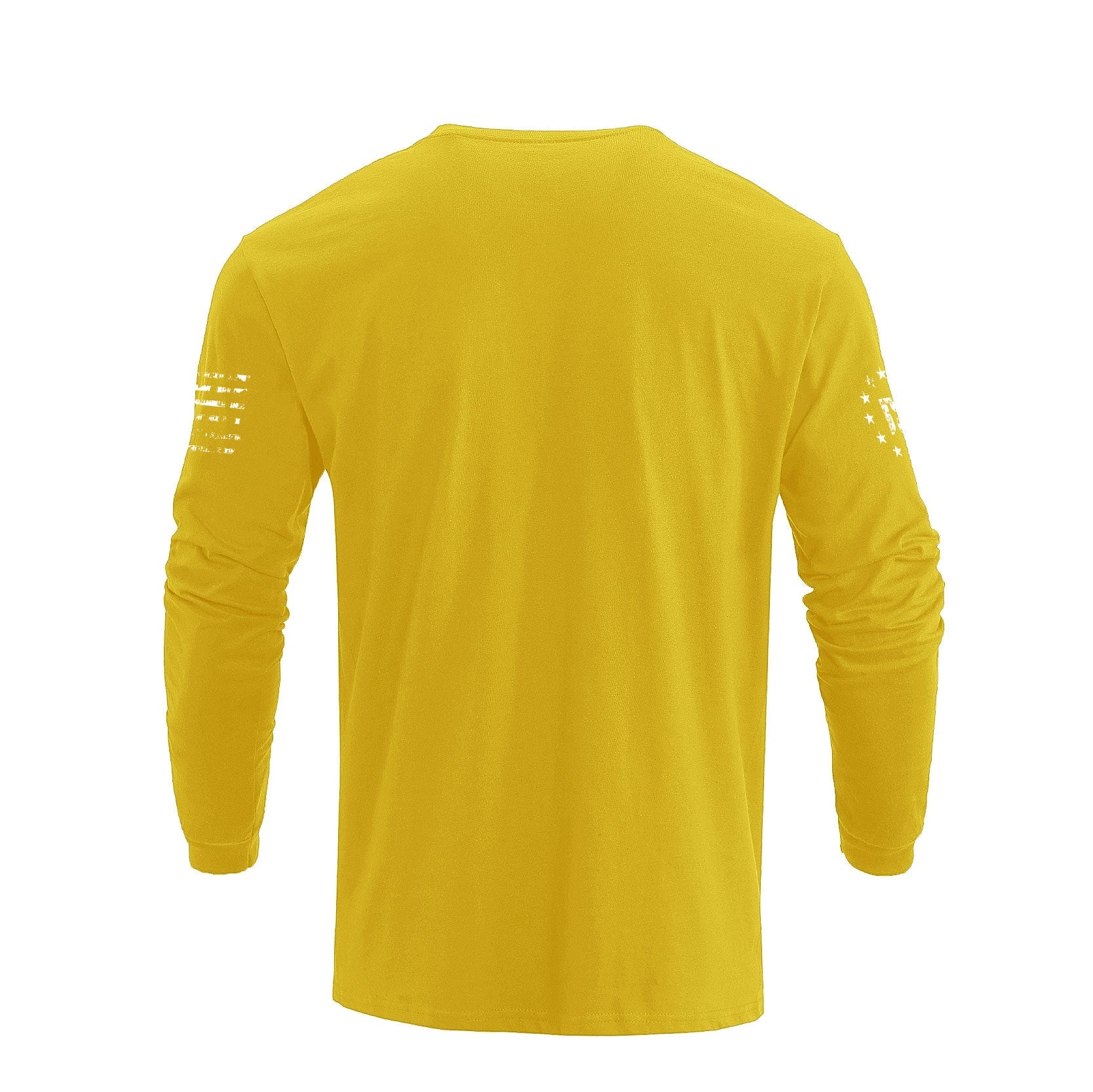 Men's American Flag Shield with Skull Long Sleeve Graphic T-Shirt - Image 4