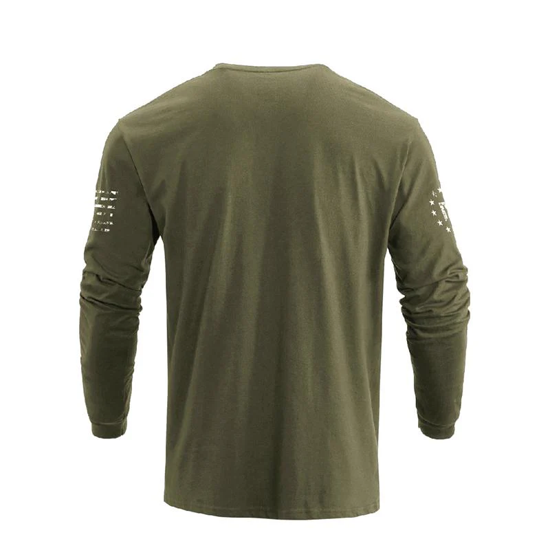 Men's American Flag Shield Graphic Long Sleeve  T-Shirt - Image 10