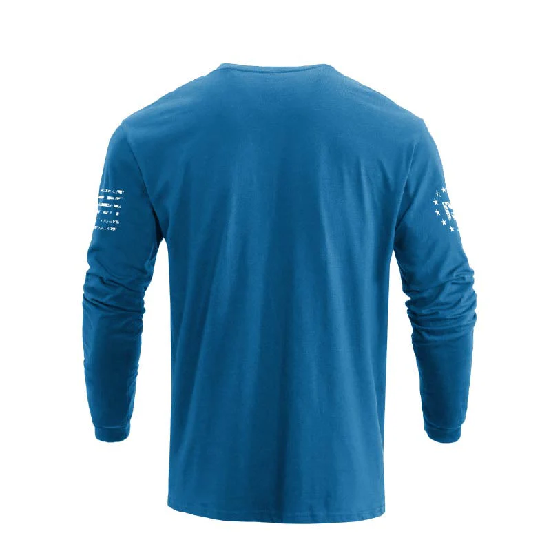 Men's American Flag Shield Graphic Long Sleeve  T-Shirt - Image 29