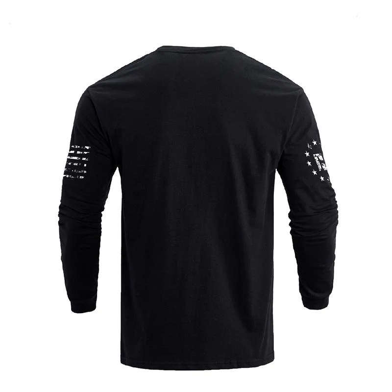 Men's American Flag Shield Graphic Long Sleeve  T-Shirt - Image 4