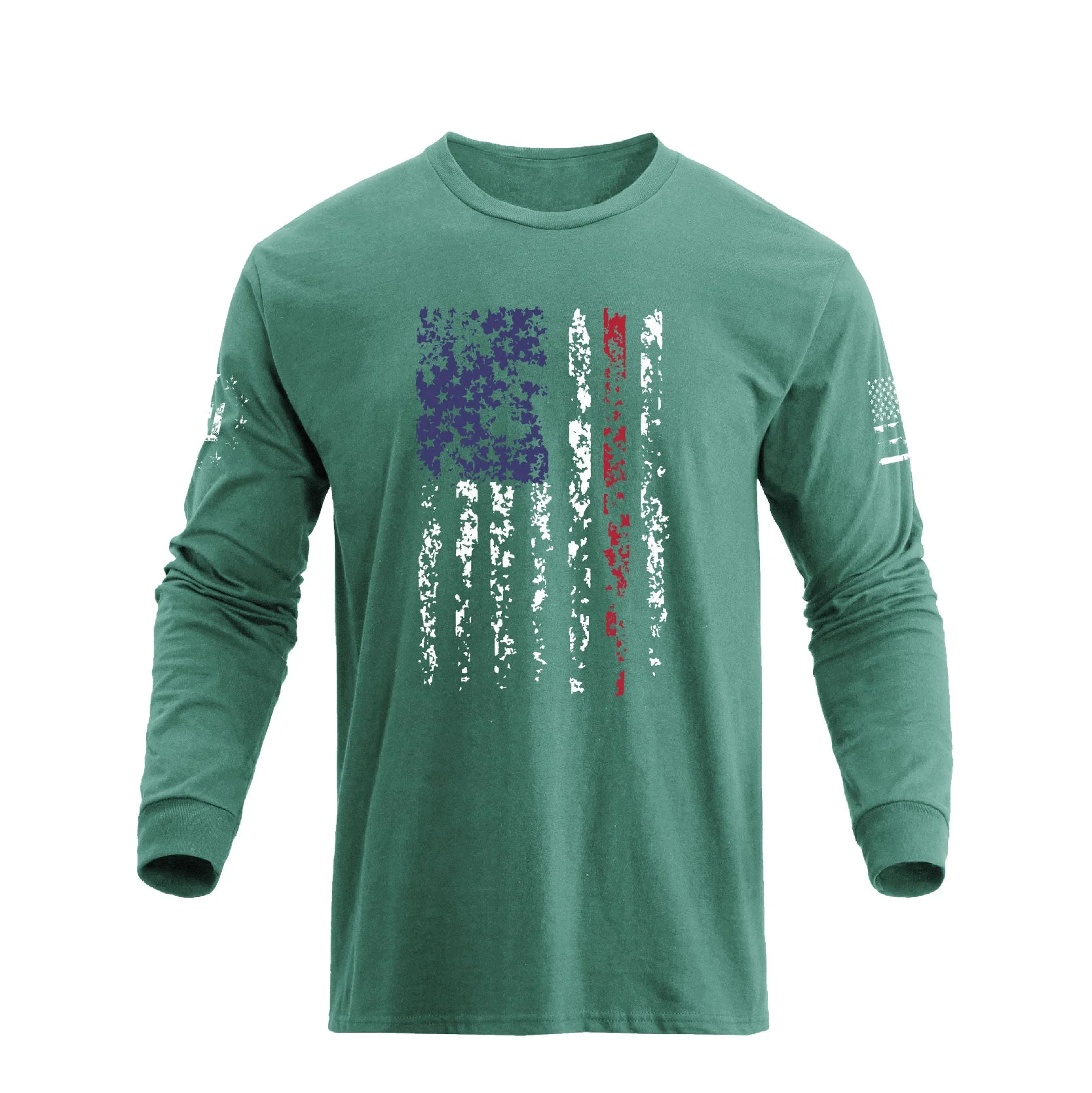 Men's American Flag Shield Graphic Long Sleeve  T-Shirt - Image 5