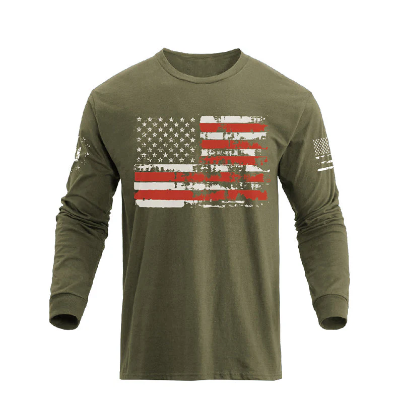 Men's American Flag Graphic Long Sleeve T-Shirt - Image 5