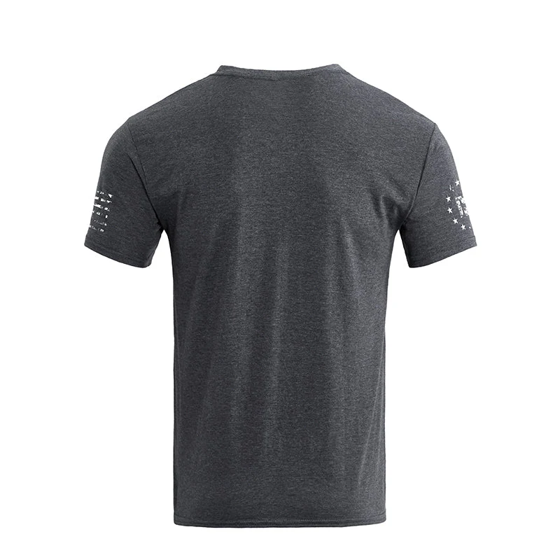Men's Spartan Helmet American Flag Overlay Graphic Short Sleeve T-Shirt - Image 4