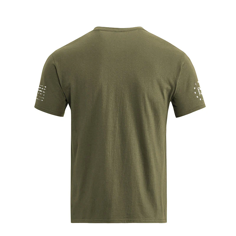Men's Spartan Helmet American Flag Overlay Graphic Short Sleeve T-Shirt - Image 8