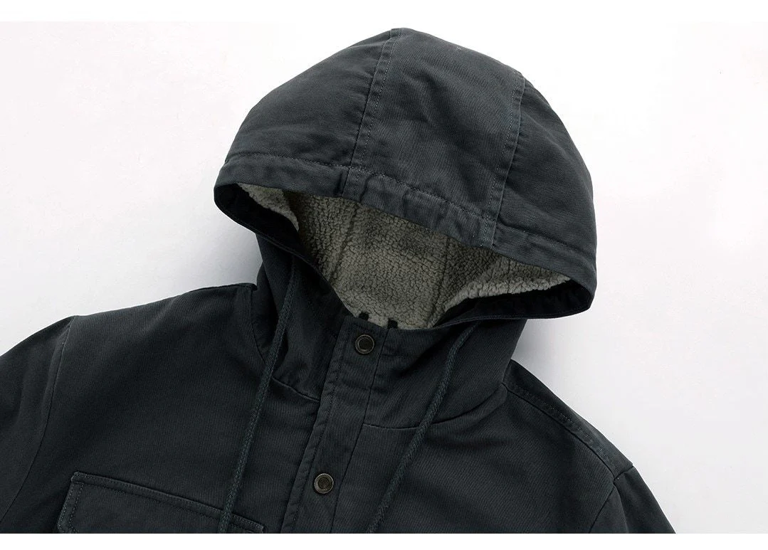 Thick Single Breasted Hoodie Jacket - Image 13