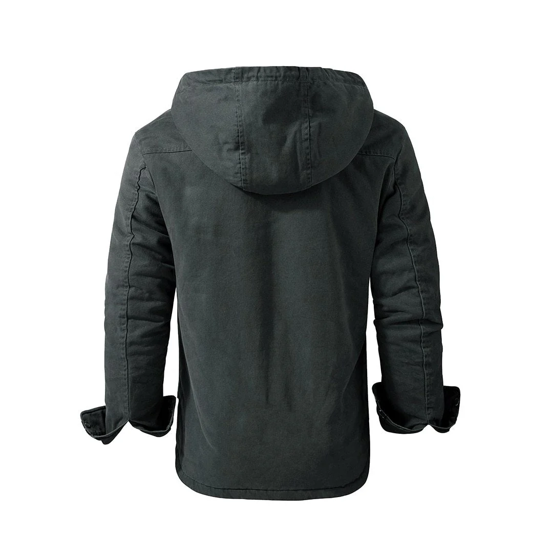 Thick Single Breasted Hoodie Jacket - Image 9