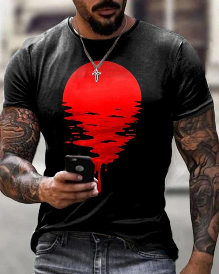 Urban Men's Water Reflection Print T-shirt - Image 2