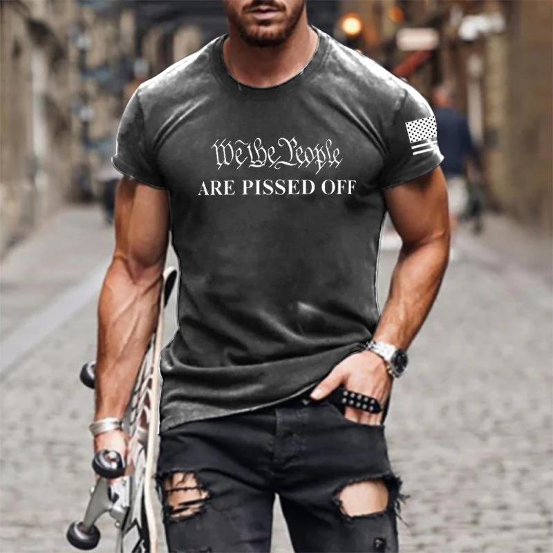 We The People Are Pissed Off Men's Cotton Shirt - Image 4