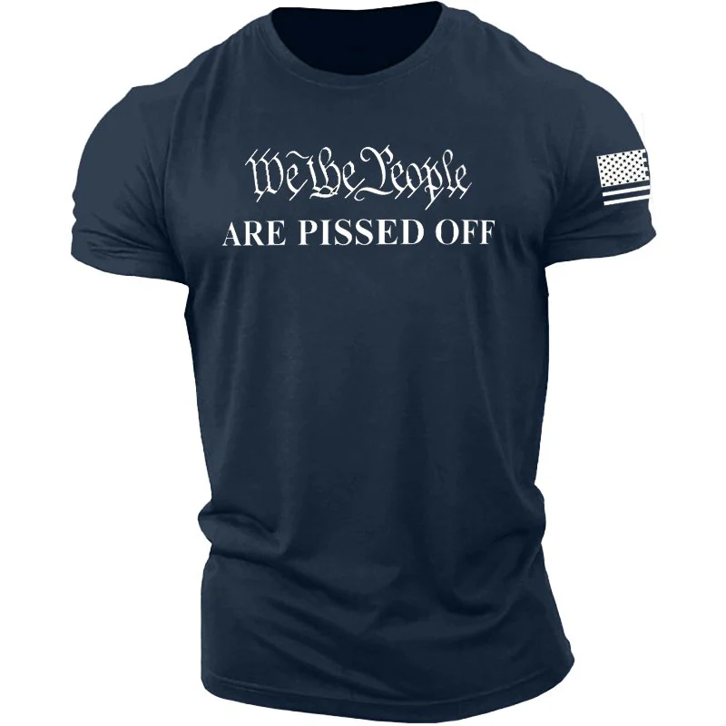 We The People Are Pissed Off Men's Cotton Shirt - Image 6