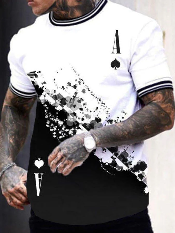 White-Black Printed Crew Neck Shirts & Tops - Image 6