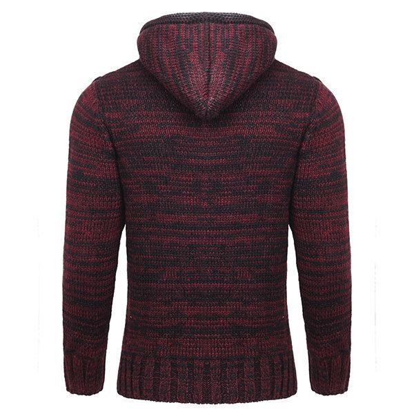 Men's Thick Casual Hooded Winter Sweater - Image 3