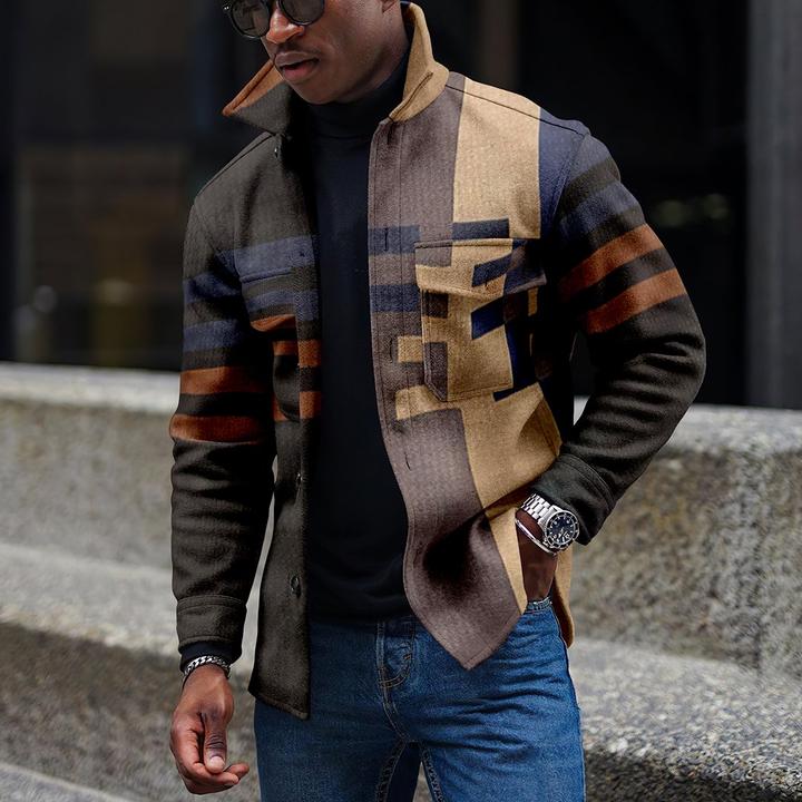 Hot Sale LONG-SLEEVED CASUAL WOOLEN MEN'S JACKET - Image 3