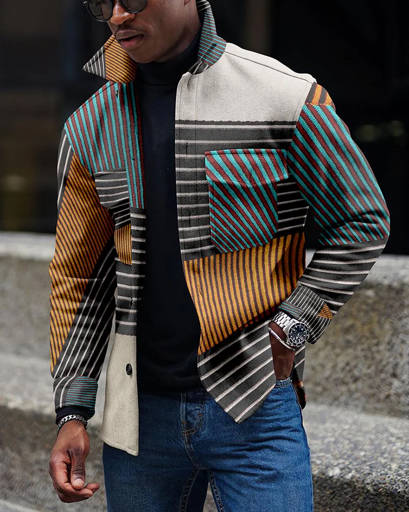 LONG-SLEEVED CASUAL WOOLEN MEN'S JACKET - Image 2